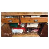 Contents of Cabinet: Table Linens, China, Silver-plate, Etc.