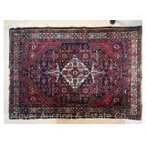 Oriental Rug, Some Loss to Ends, See Photos for Tags on Reverse, 60"x41"