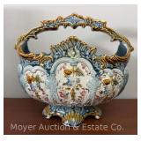 Majolica Basket, Believed to be French or Austrian, 10"w x 9"h