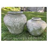 (2) Pottery Planters, 11"-14"h