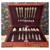 (43) Piece Roger Bros. "Heritage" Silver-plate Flatware Set, with Wood Chest