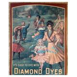 Diamond Dyes Aluminum Sign, Older Reproduction, 22"x17"