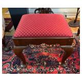 Upholstered Stool, Wood Base, 19"w and 18"h