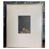 Painting of Flowers, Signed L. Jones, Framed and Matted, 14.5"x12"