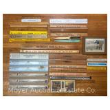 Group of Advertising Rulers, Thermometer, Etc.