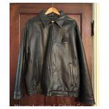 Mens North End Leather-Like Jacket, with Embroidered Perry