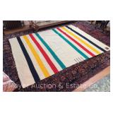 Trapper Point Wool Blanket, 4 Stripes, 93”x70”