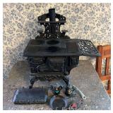 Miniature Crescent Cast Iron Stove, See Pictures for Condition, 8.5"w