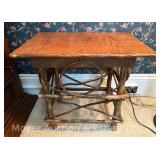 Adirondack Style Bent Wood Side Table, 16"x24" Top, 23" Tall