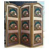 Room Divider, Fabric Panels on Wood Frame, 19.5"w Panels, 60"h