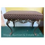Bench, Upholstered Seat, Metal Base, 26"w