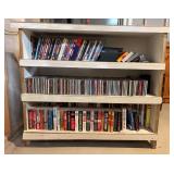 Bookshelf with Books, CDs, and DVDs Contents, 46"x13"x48"h