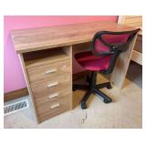Desk and Office Chair, 4 Drawers, 43"x19"x29"h