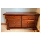 6 Drawer Wood Dresser, 58"x18"x33"h