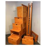 Wood Bunk Bed Stairs with Cubbies, 21"w Drawers, 70"h Overall