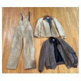 Carhartt Overalls and 2 Coats