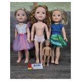 American Girl Doll Trio 16"