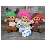 Vintage Troll Doll Trio 12"