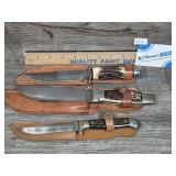Trio Fixed Blade Knives & Sheath
