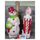 Vintage Christmas Blow Mold Pair