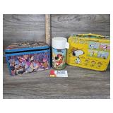 Vintage Peanuts Lunch Box & Disney Themos & Tin
