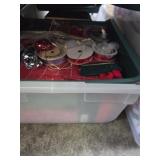 Tub of Christmas Bags, Ribbon & More