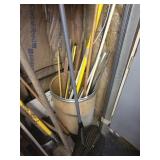 Rakes, Limb Trimmer, Shovel, Broom, Barrel