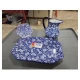 Blue&White Platter, Pitcher & Bowl