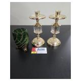 Vintage EAPG Emerald Green w/ Gold Swirl Trim & Mo
