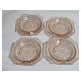 Vintage Mayfair Pink Depression Glass Salad Plates