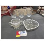 Vintage AH Moonstone Hobnail Dish & Sugar & More