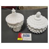 Vintage L.E. Smith & Fenton Hobnail Candy Dishes