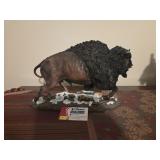 Buffalo Sculpture & Mini Skull Decor
