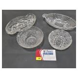 Vintage Clear Pressed & Cut Glass Assorted Lot