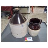 Antique Crock Jug, Brown glazed 2 Gallon & More