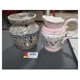 Stoneware w/Lid & Pitcher