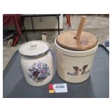 Crock w/ Lid & Dowel & More