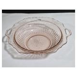 Vntg Mayfair Pink Depression Glass Serving Bowl
