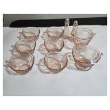 Vntg Mayfair Pink Depression Glass Cream,Sugar +