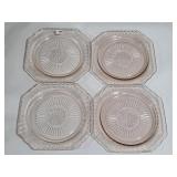 Vintage Mayfair Pink Depression Glass Plates