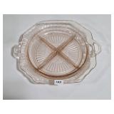 Vintage Mayfair Pink Depression Glass Relish Dish