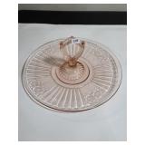 Vntg Mayfair Pink Depression Glass Serving Tray