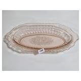 Vntg Mayfair Pink Depression Glass Oval Serving