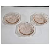Vintage Mayfair Pink Depression Glass Cereal Bowls