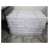 Distressed White Antique Steamer Trunk