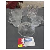 Vintage Clear Pressed & Cut Glass Assorted Lot