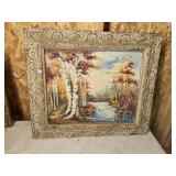 Vintage Oil-On-Canvas Landscape Painting