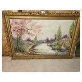 Oil-on-Canvas Countryside Landscape