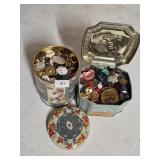 Pair of Button Tins
