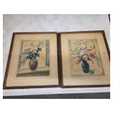 Pair Vintage Litho Art Prints